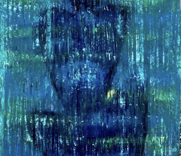 Code: 0068Title: Mood with blue moonTechnique: Acrylic on canvas, Size: 20x24 inches, Year: 2019