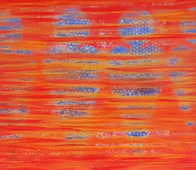 Code: 0105Title: Energy Wave No. 1Technique: Acrylic on canvas, Size: 24x36 inches, Year: 2022